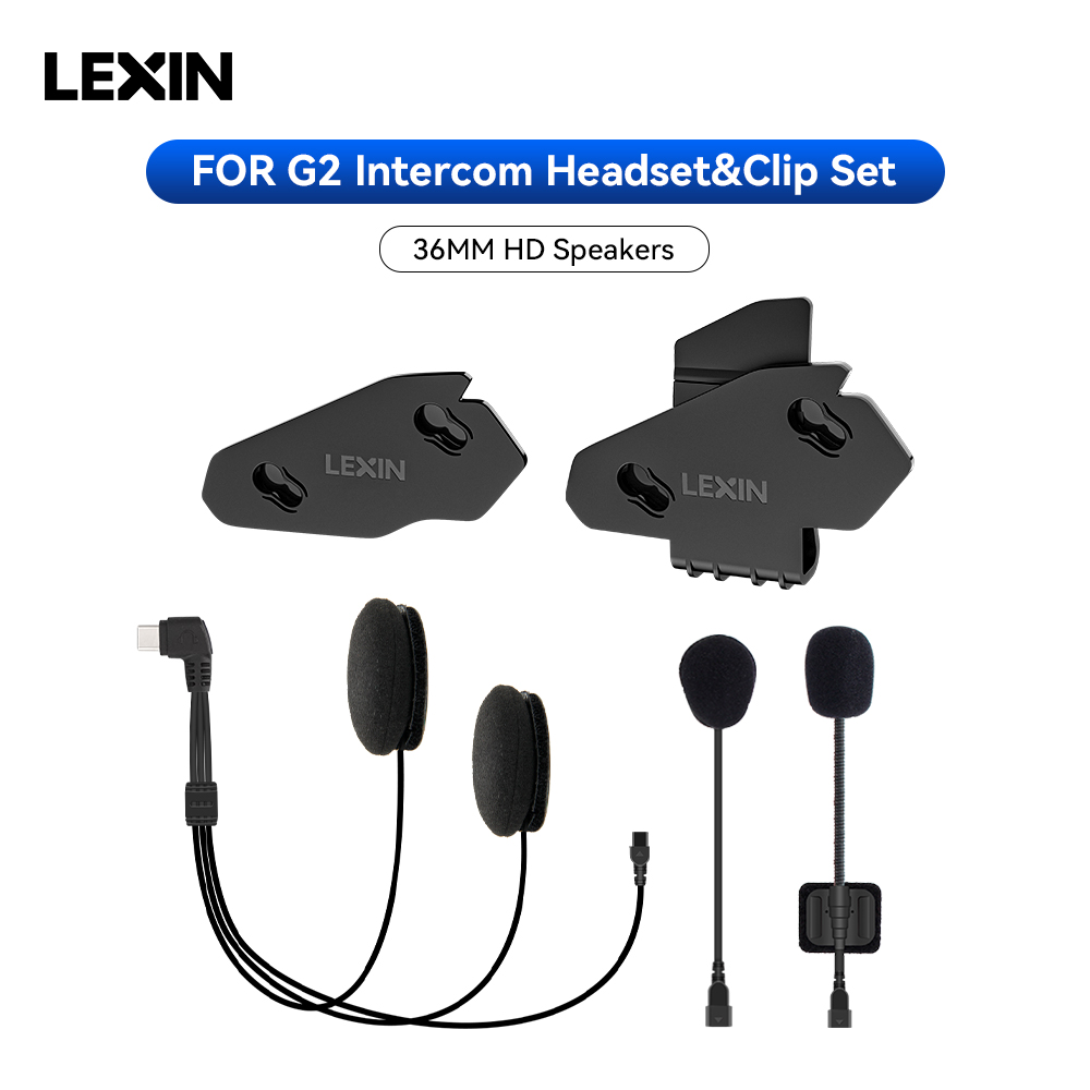 Full Face Motorcycle Helmet With Bluetooth - LEXIN-G2 Motorcycle Intercom Headset&Clip Accessories For