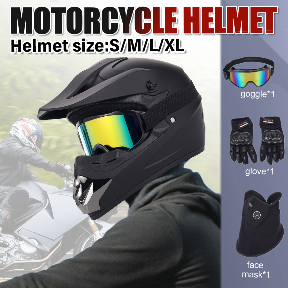 Off‑Road Motorcycle Helmet Fou - Off Road Motocross Helmet Goggles Set review and price