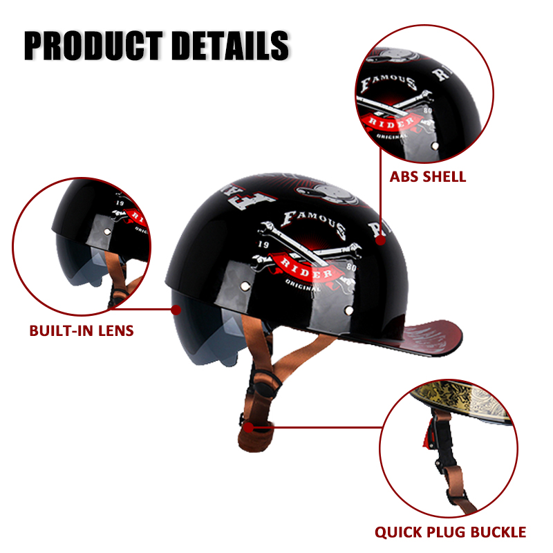 Uchoose Summer Motorcycle Casq - Vintage Open Face Retro Helmet review and price