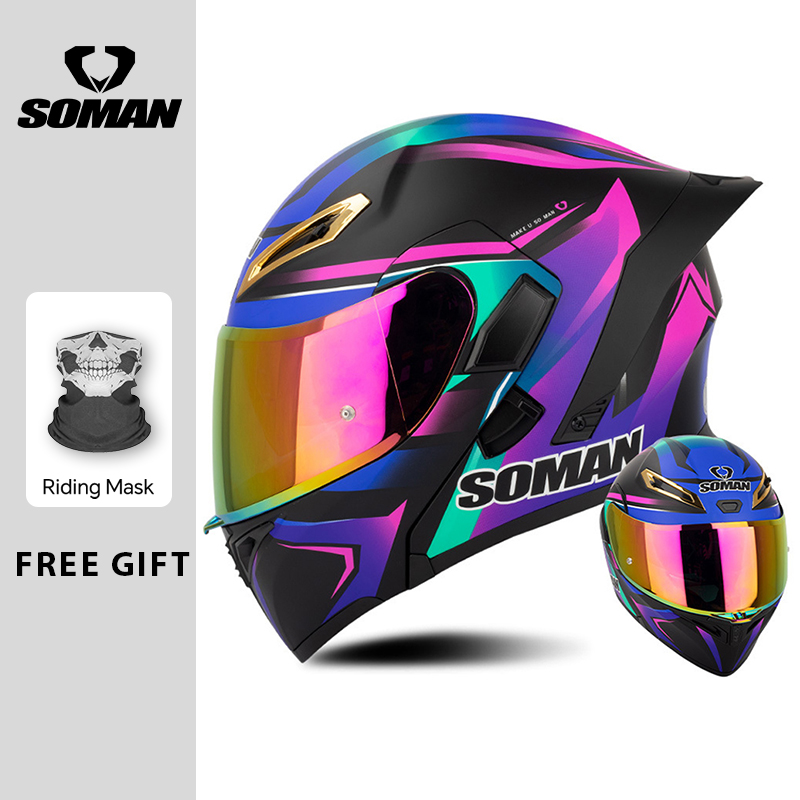 Unisex DOT Approved Dual Visor - Modular Flip Up Motorcycle Helmet Dot Approved review and price