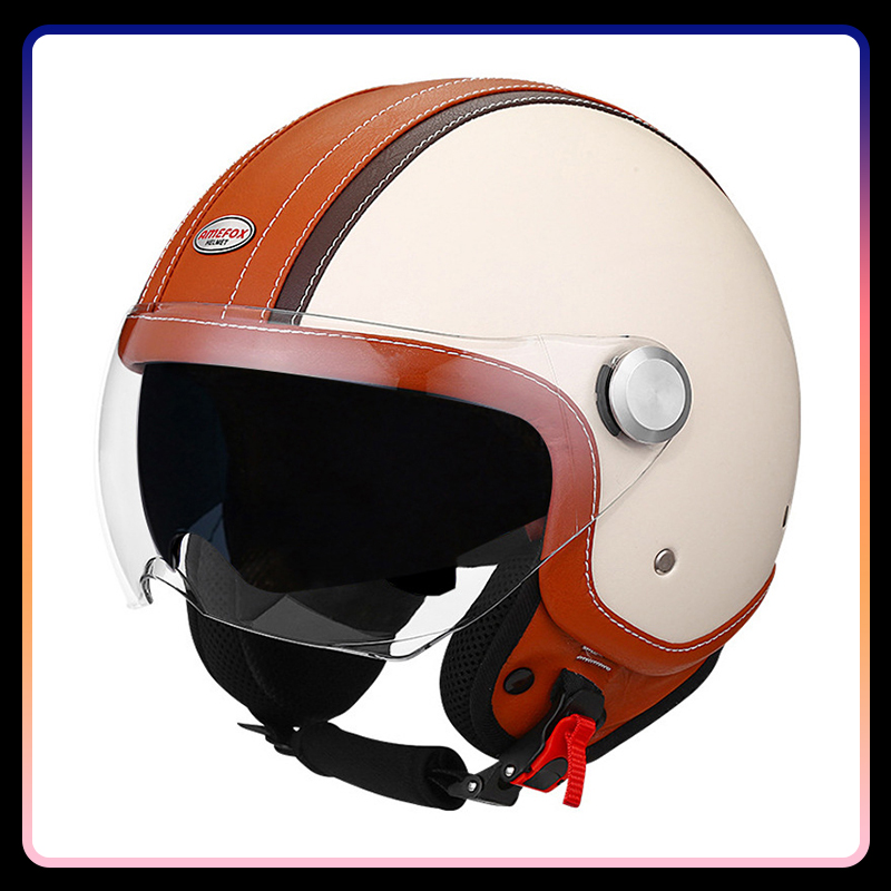 DOT Approved Daul Lens Open Fa - Vintage Open Face Retro Helmet review and price