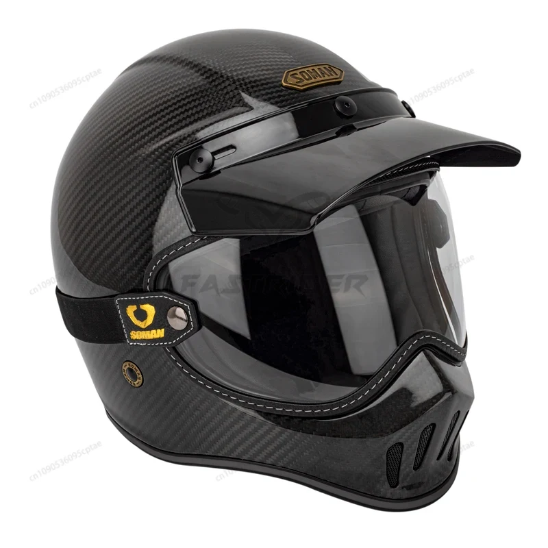 SOMAN Vintage Motorcycle Goggl - Vintage Open Face Retro Helmet review and price