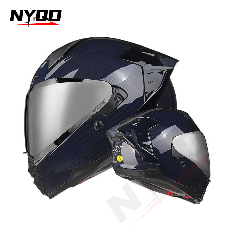 Carbon Fiber Full Face Motorcy - Dual Visor Motorcycle Racing Helmet review and price