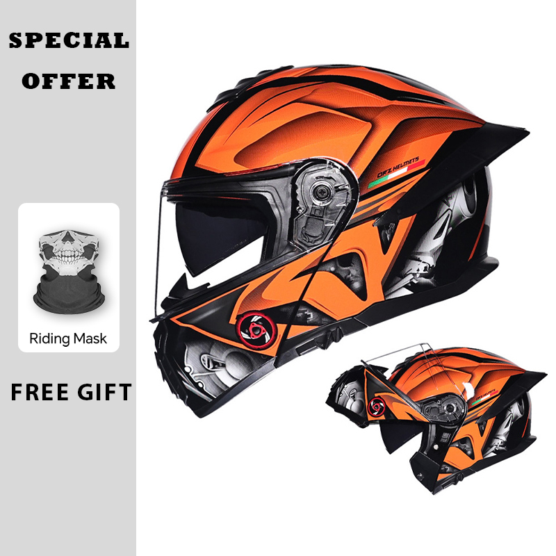 Motorcycle Flip Up Helmet Doub - Dual Visor Motorcycle Racing Helmet review and price