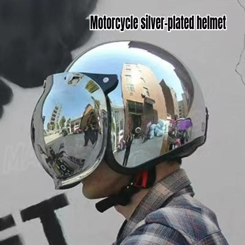 Hot Unique Silver Plating Open - Vintage Open Face Retro Helmet review and price