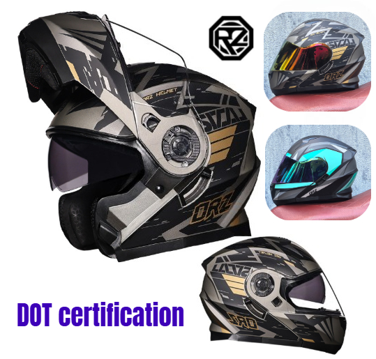 Orz Full Face Dual Visor Motor - Modular Flip Up Motorcycle Helmet Dot Approved review and price